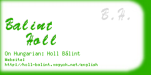 balint holl business card
