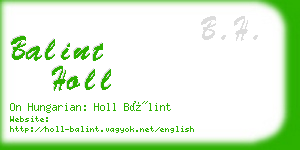 balint holl business card